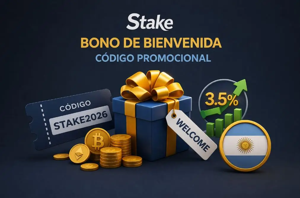 Stake bono de bienvenida y código promocional en Argentina